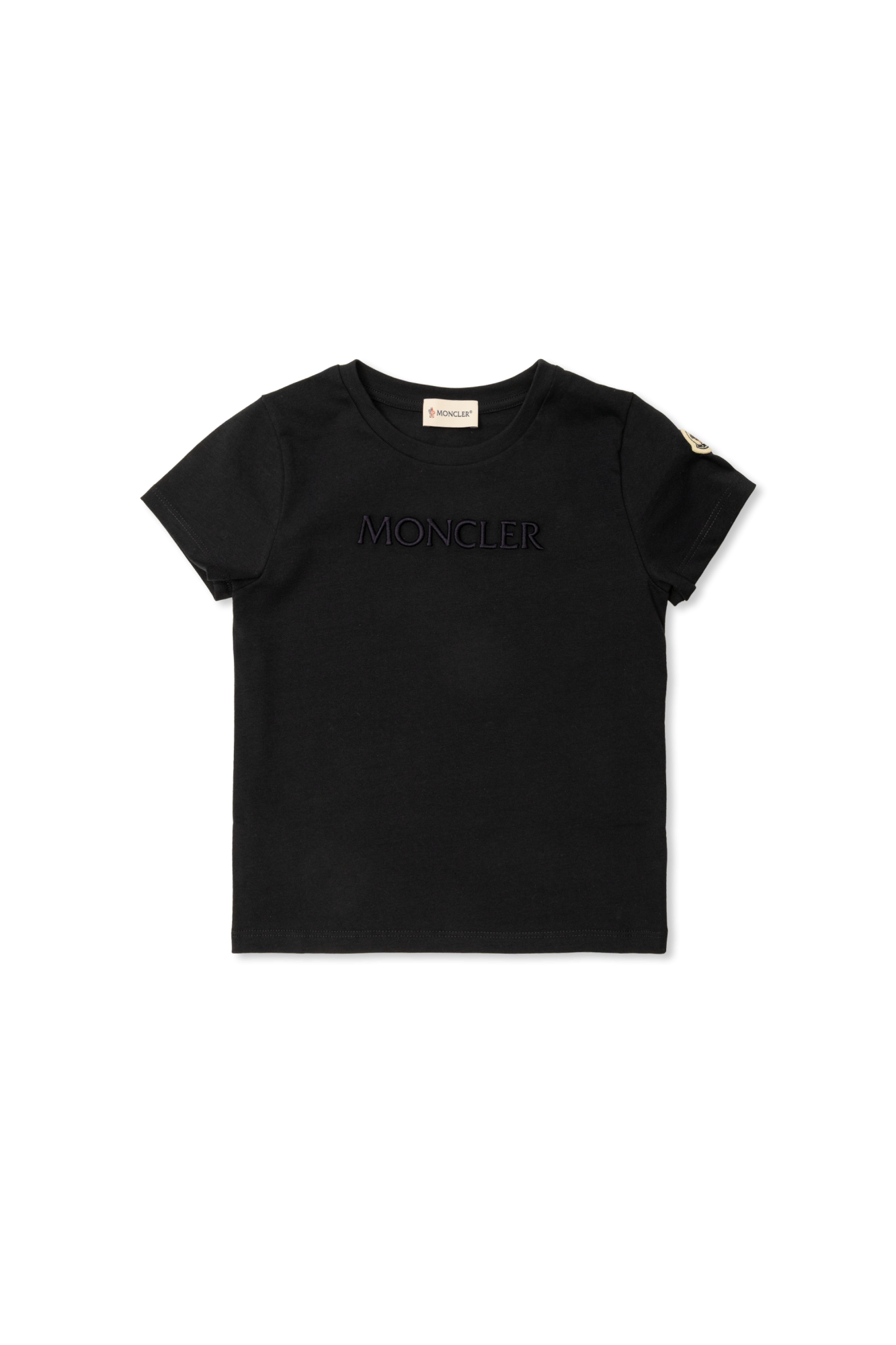 Navy blue T-shirt with logo Moncler Enfant - Vitkac France
